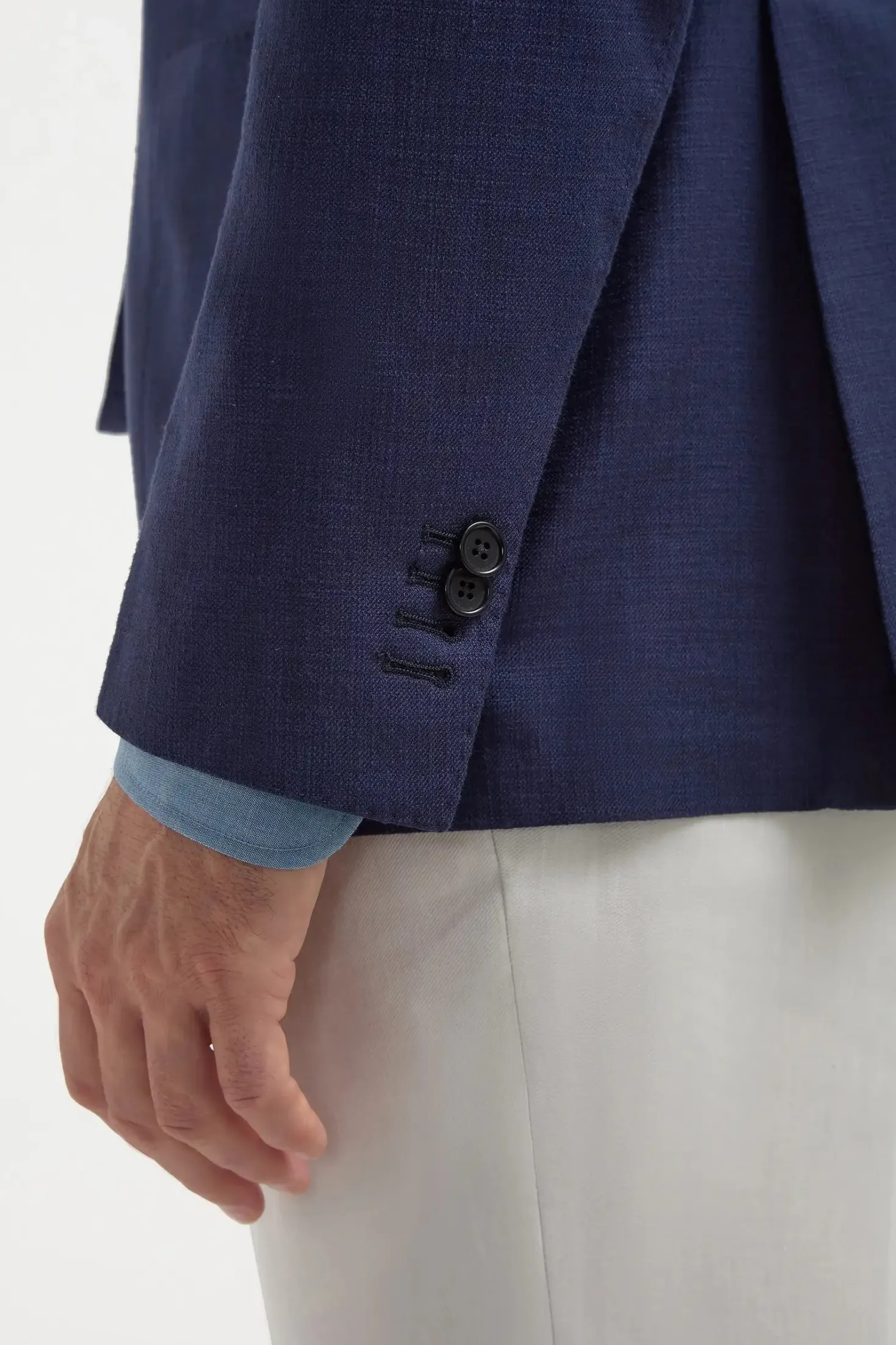 Veste bleue en coton et soie - Made in Italy