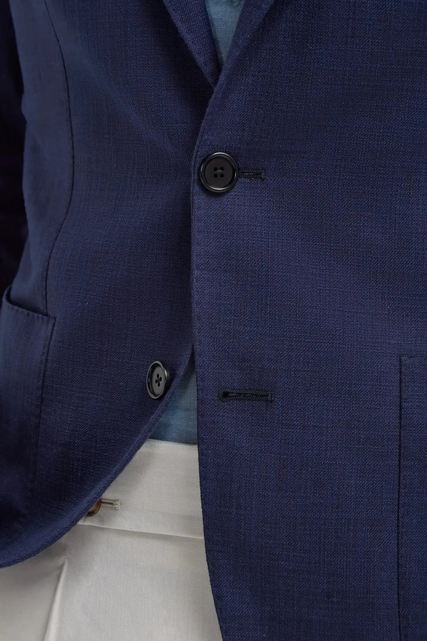 Veste bleue en coton et soie - Made in Italy