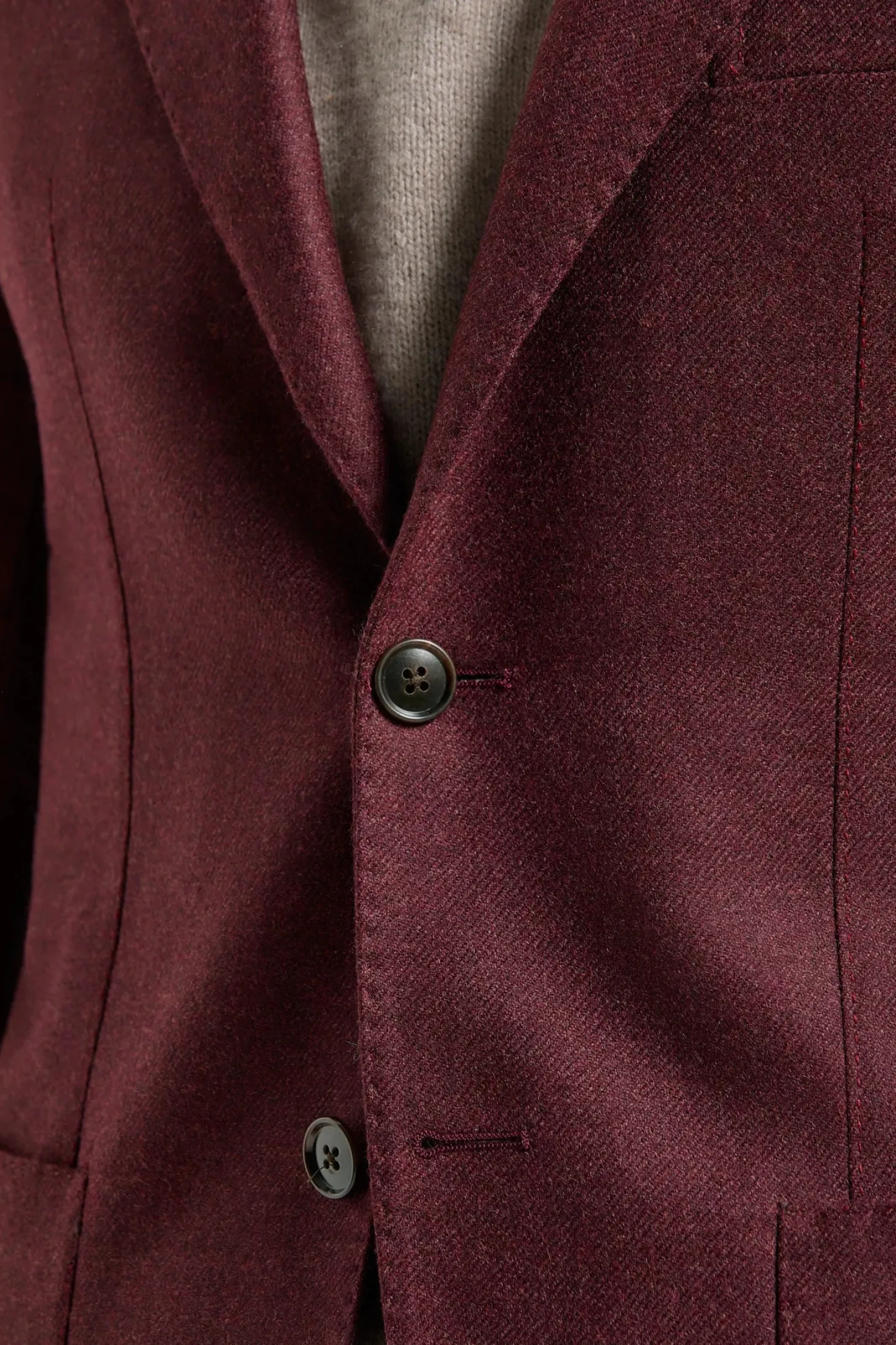 Veste bordeaux en laine et cachemire - Made in Italy