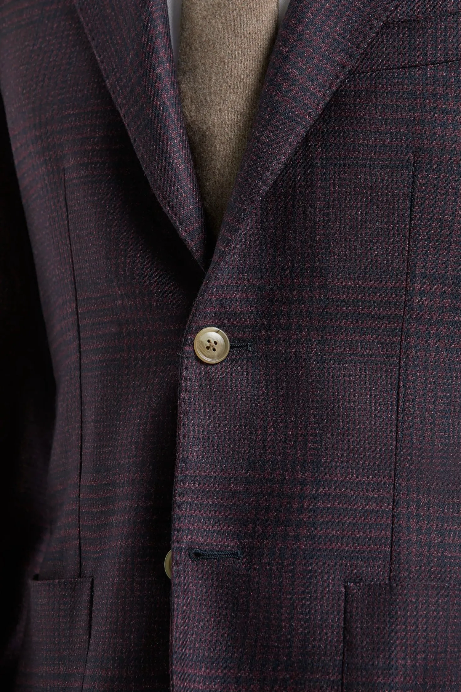 Veste bordeaux Prince de Galles - Made in Italy