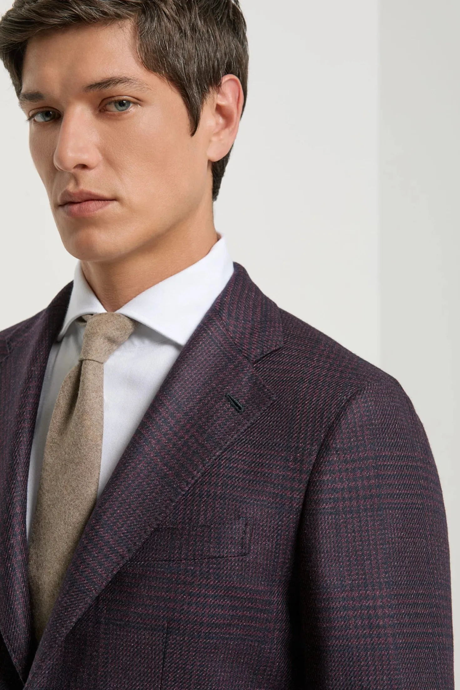 Veste bordeaux Prince de Galles - Made in Italy