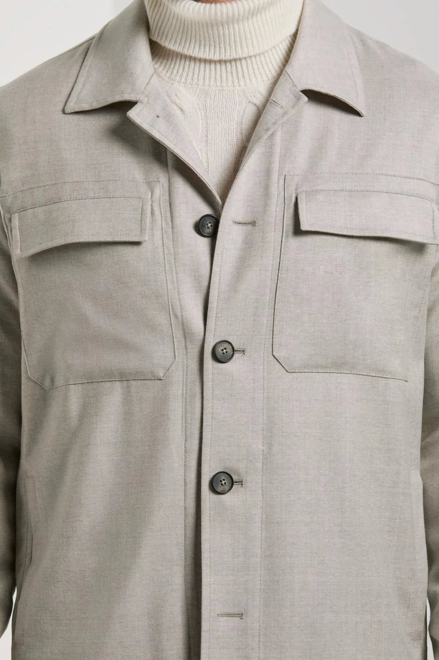 Veste-chemise beige - Made in Italy