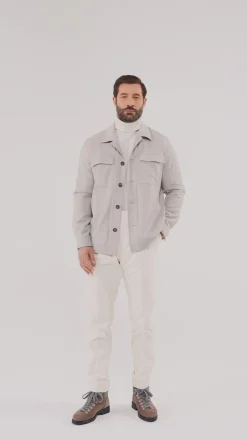 Veste-chemise beige - Made in Italy