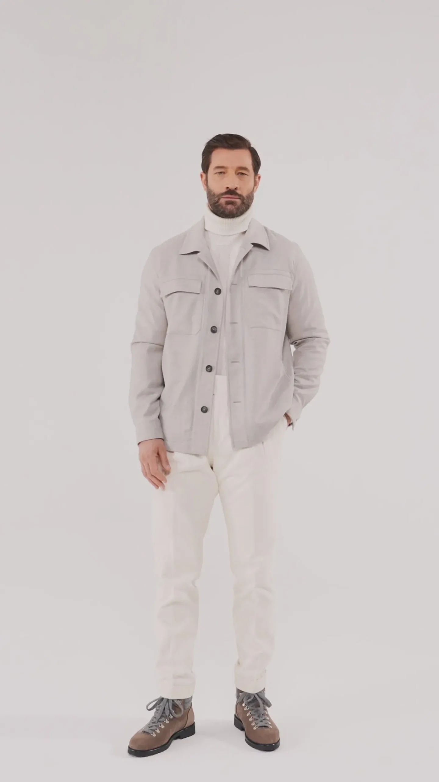 Veste-chemise beige - Made in Italy