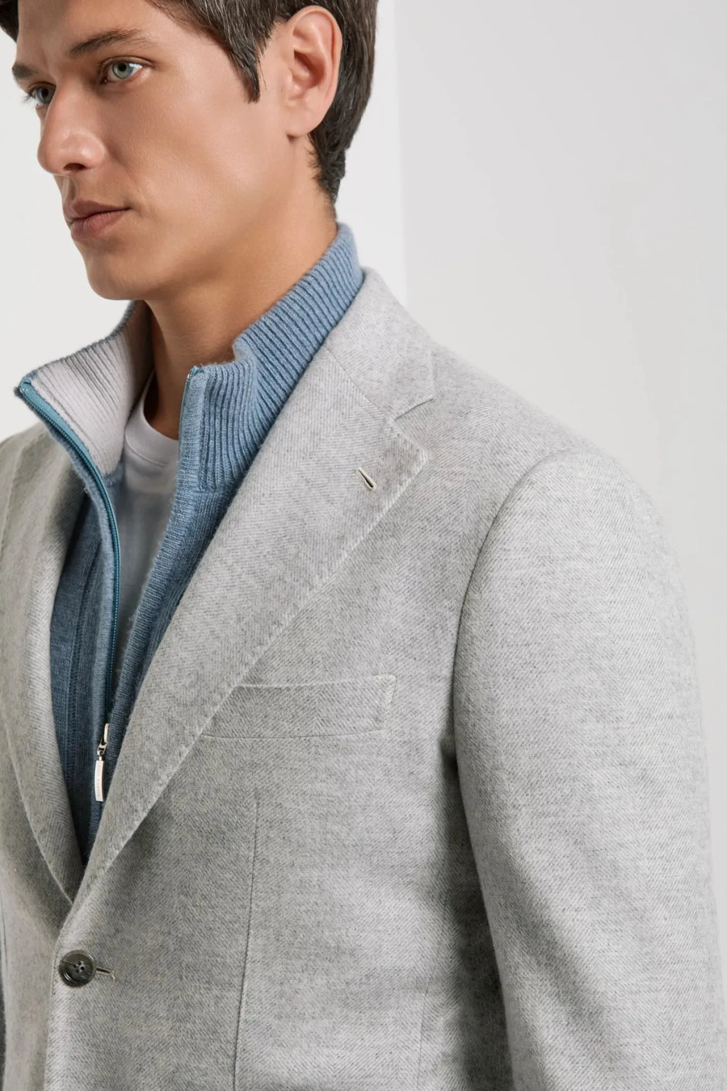 Veste à chevrons gris clair - Made in Italy