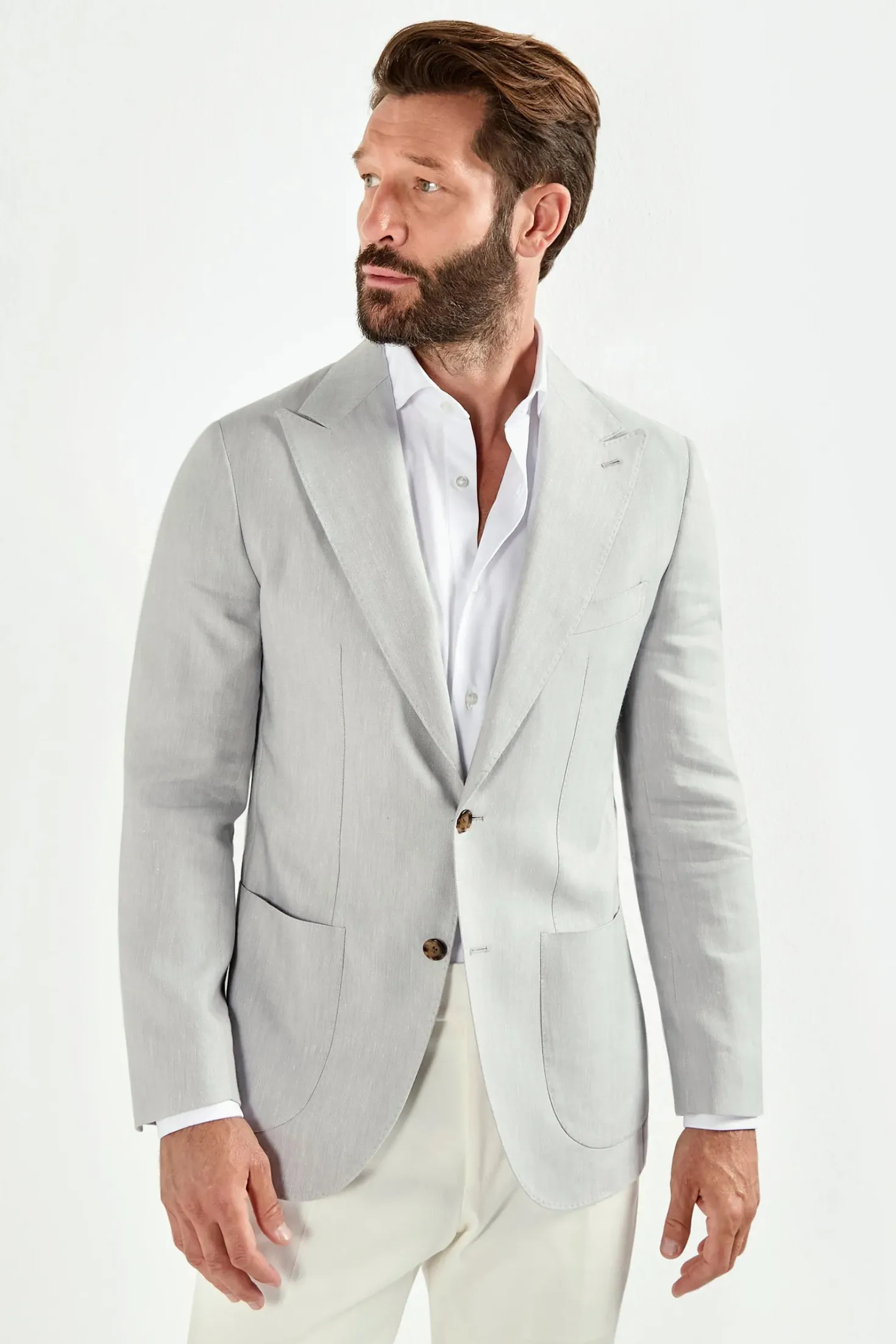 Veste à chevrons Gris clair - Made in Italy