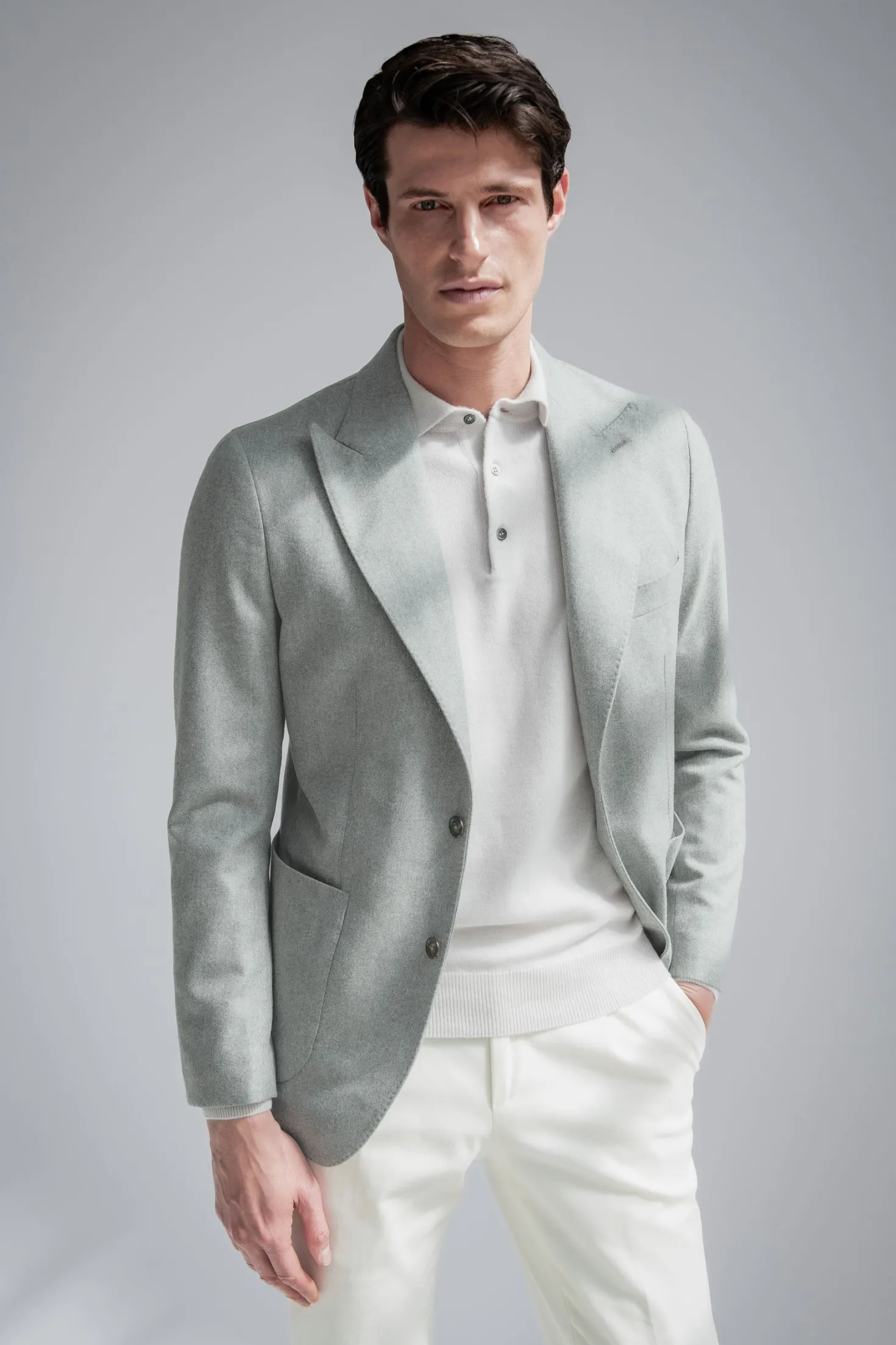 Veste à chevrons Sauge « Soragna Capsule Collection » - Made in Italy