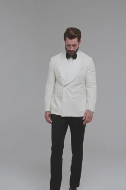veste croisée de smoking blanche - Made in Italy