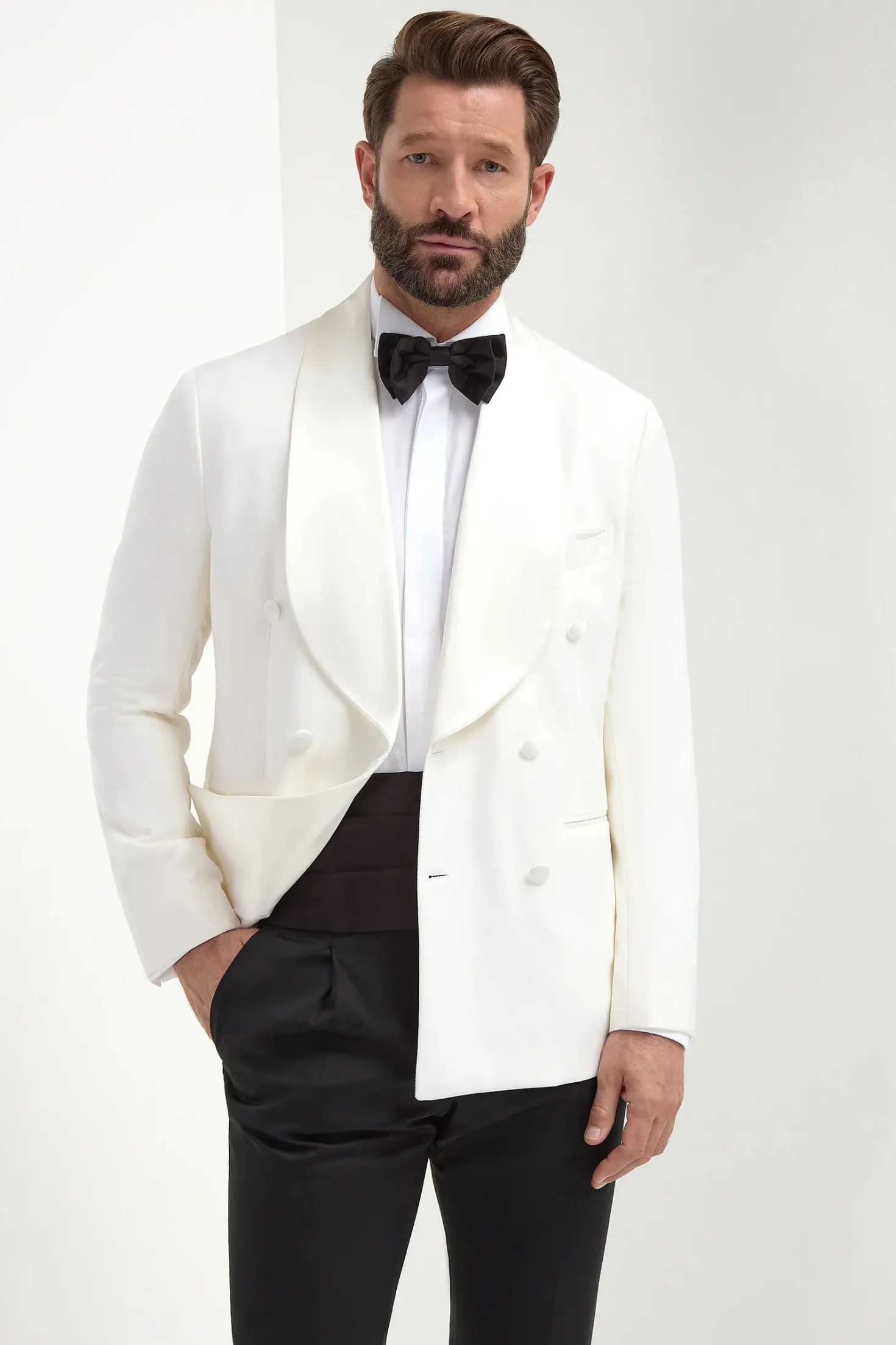 veste croisée de smoking blanche - Made in Italy