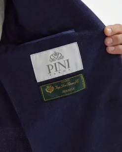 veste croisée en chevrons bleue - Made in Italy