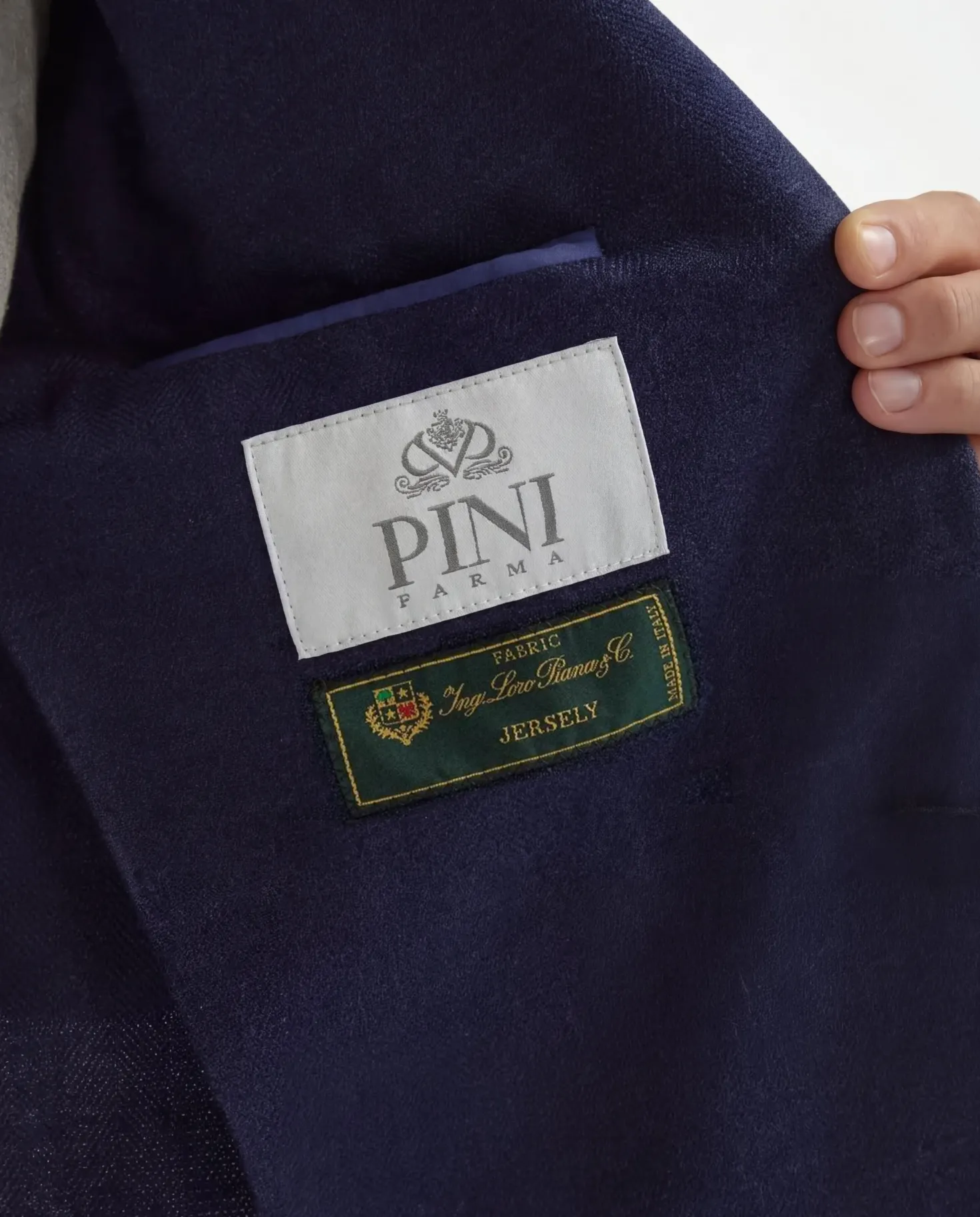 veste croisée en chevrons bleue - Made in Italy