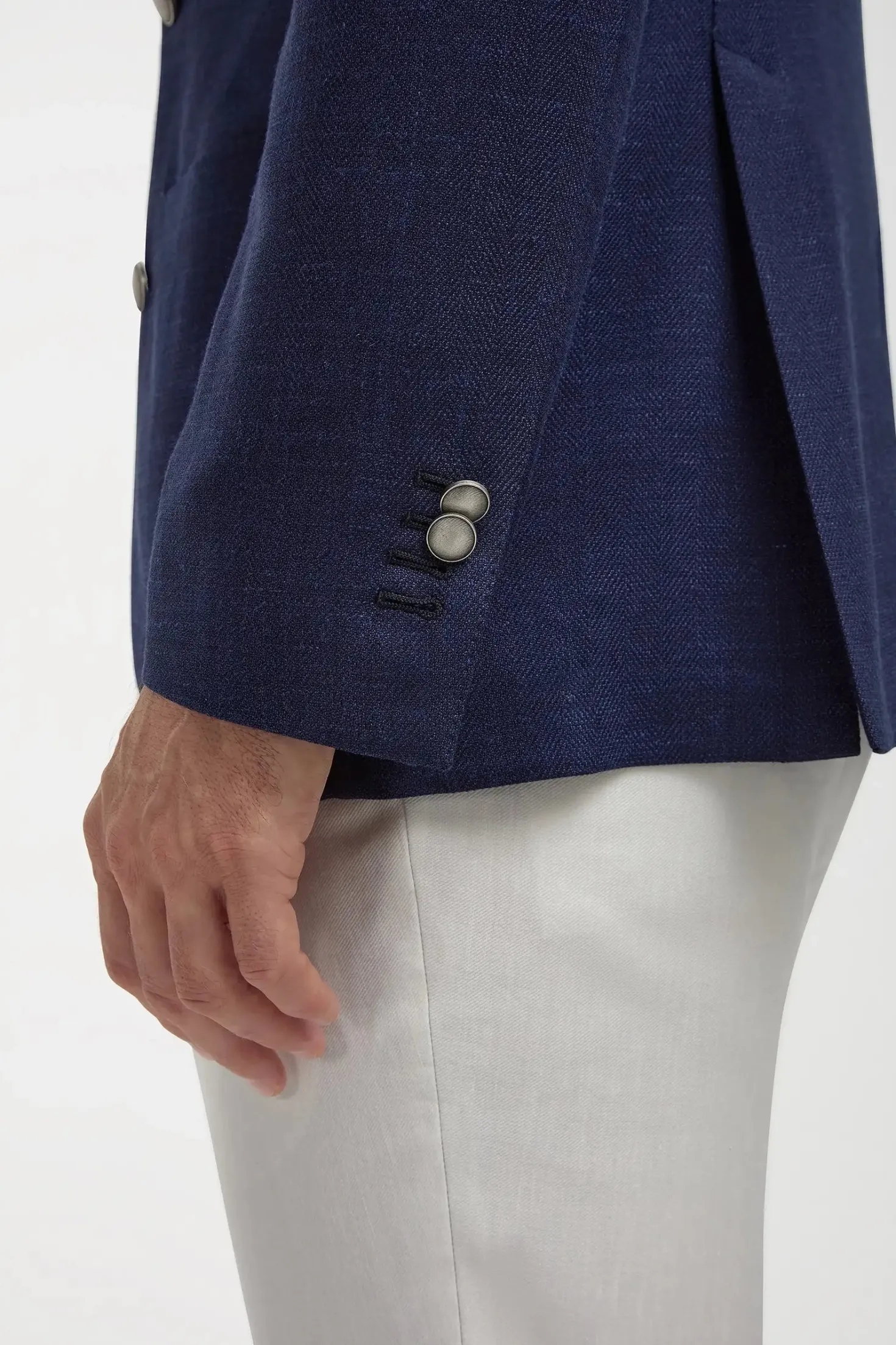 veste croisée en chevrons bleue - Made in Italy