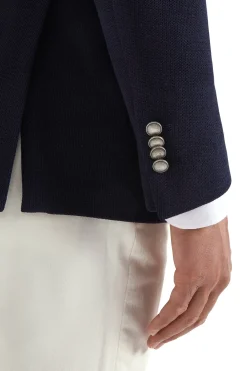 Veste croisée en jersey bleu - Made in Italy