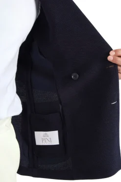 Veste croisée en jersey bleu - Made in Italy