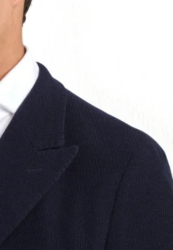 Veste croisée en jersey bleu - Made in Italy