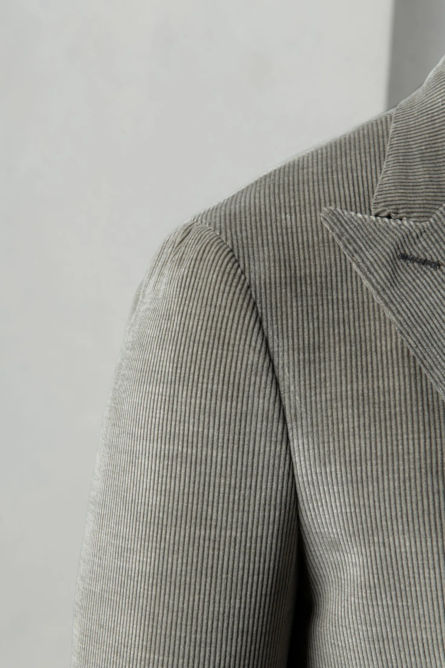 veste croisée en velours côtelé Sauge - Made in Italy