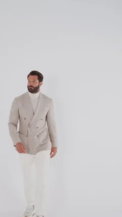 Veste croisée sable - Made in Italy