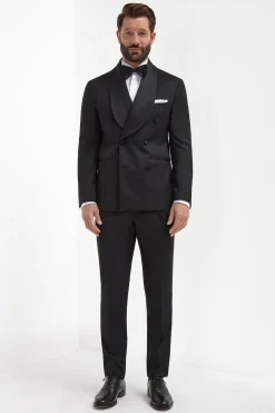 Veste de smoking croisée noire - Made in Italy