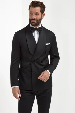 Veste de smoking croisée noire - Made in Italy