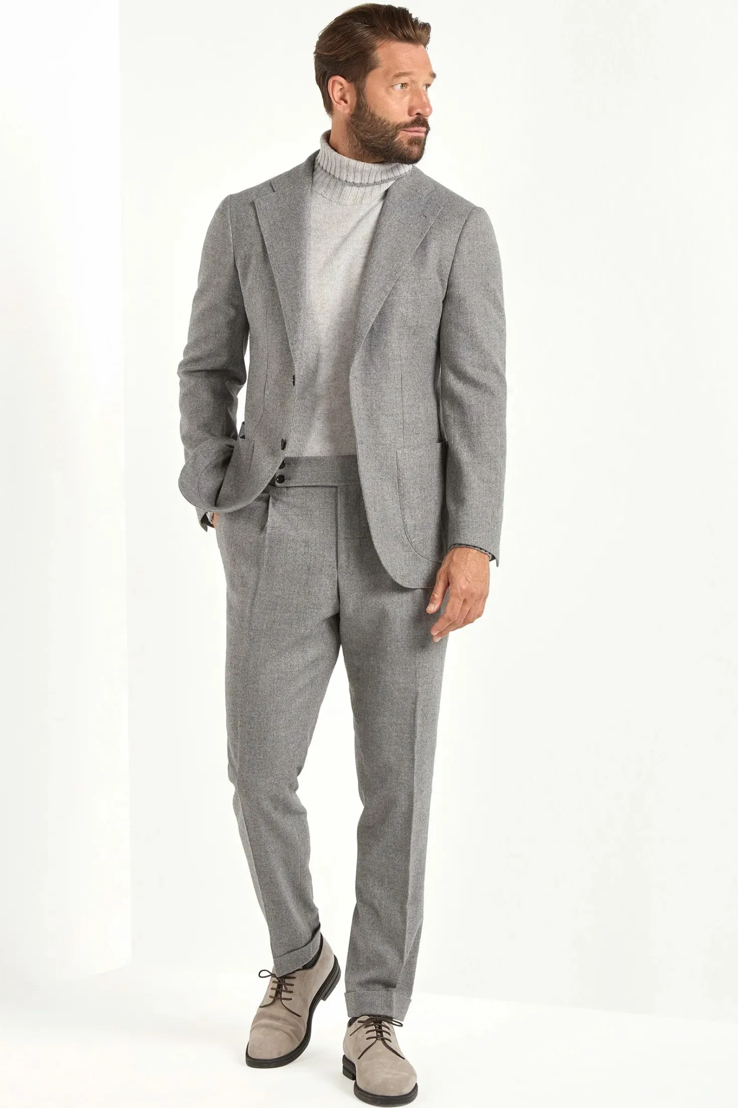 Veste en flanelle gris moyen - Made in Italy