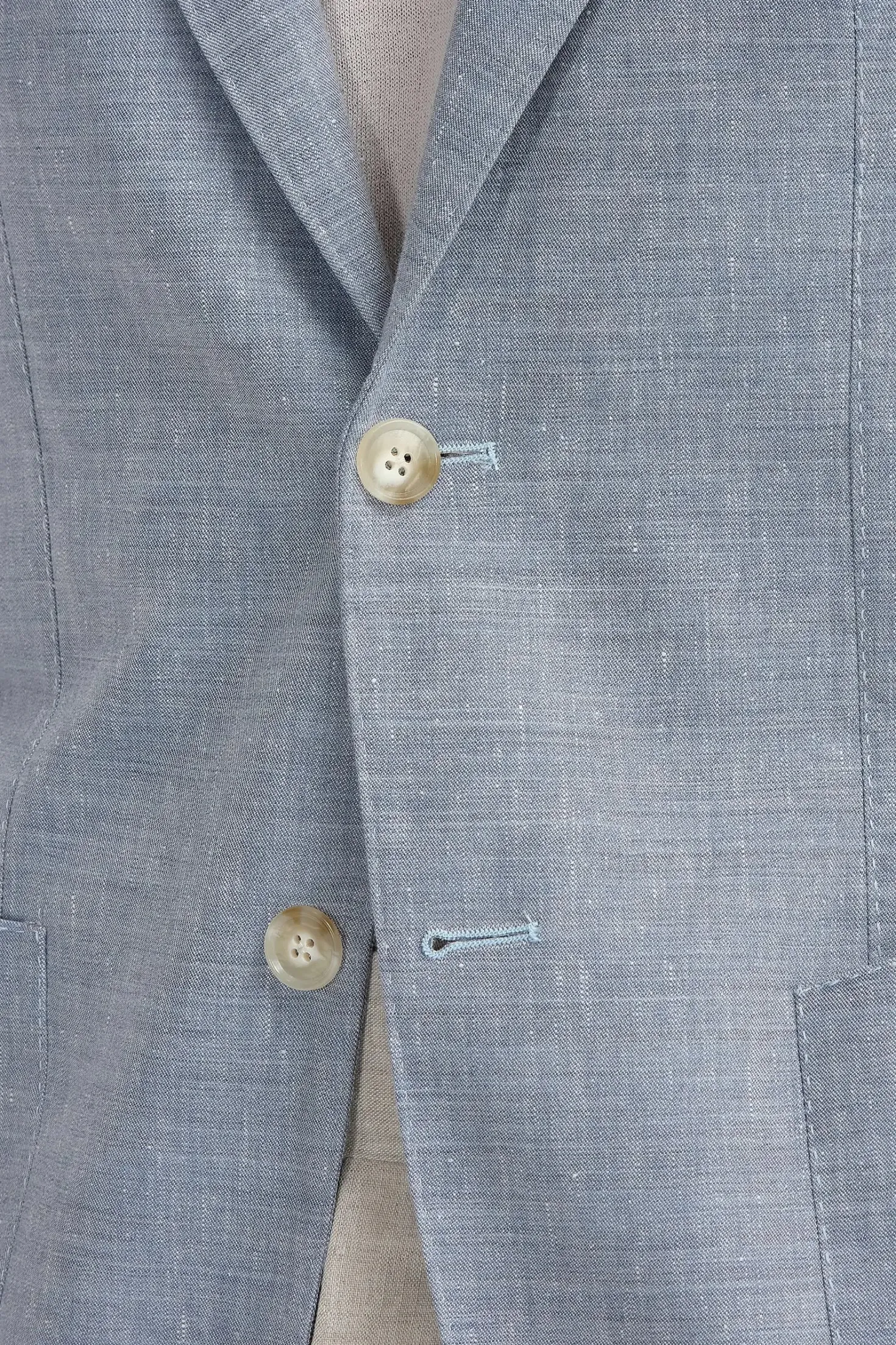 Veste en laine et lin bleu clair - Made in Italy
