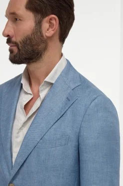 Veste en lin bleu clair - Made in Italy