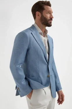 Veste en lin bleu clair - Made in Italy