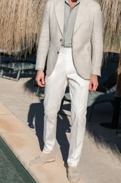 Veste en lin Stone à chevrons « Soragna Collection » - Made in Italy