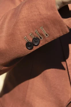 Veste en lin terracotta - Made in Italy