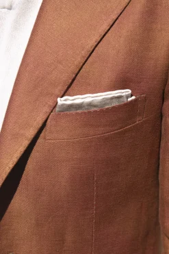 Veste en lin terracotta - Made in Italy