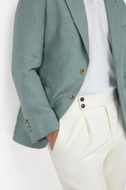Veste en lin vert d’eau - Made in Italy