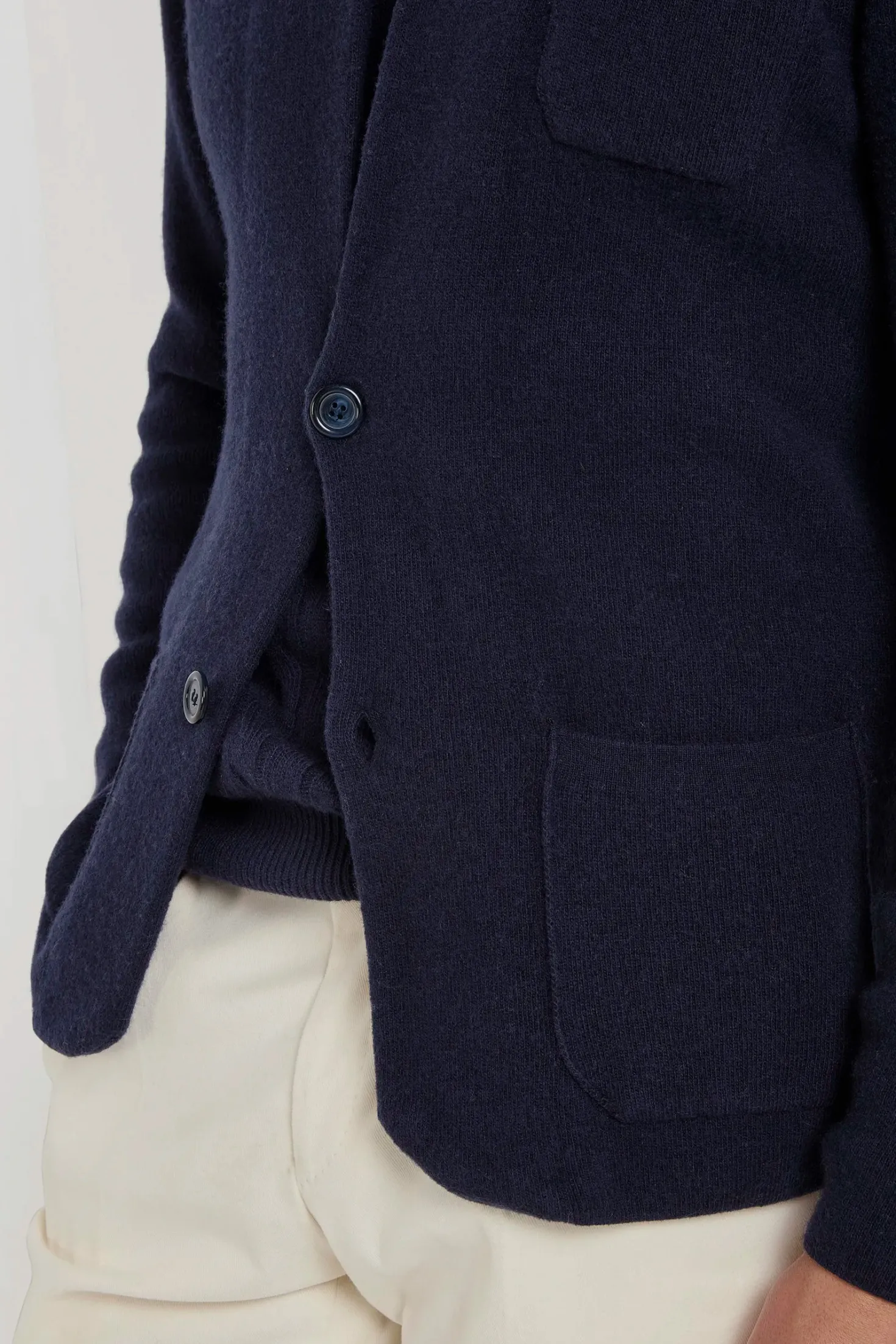Veste en maille bleue - laine et cachemire - Made in Italy