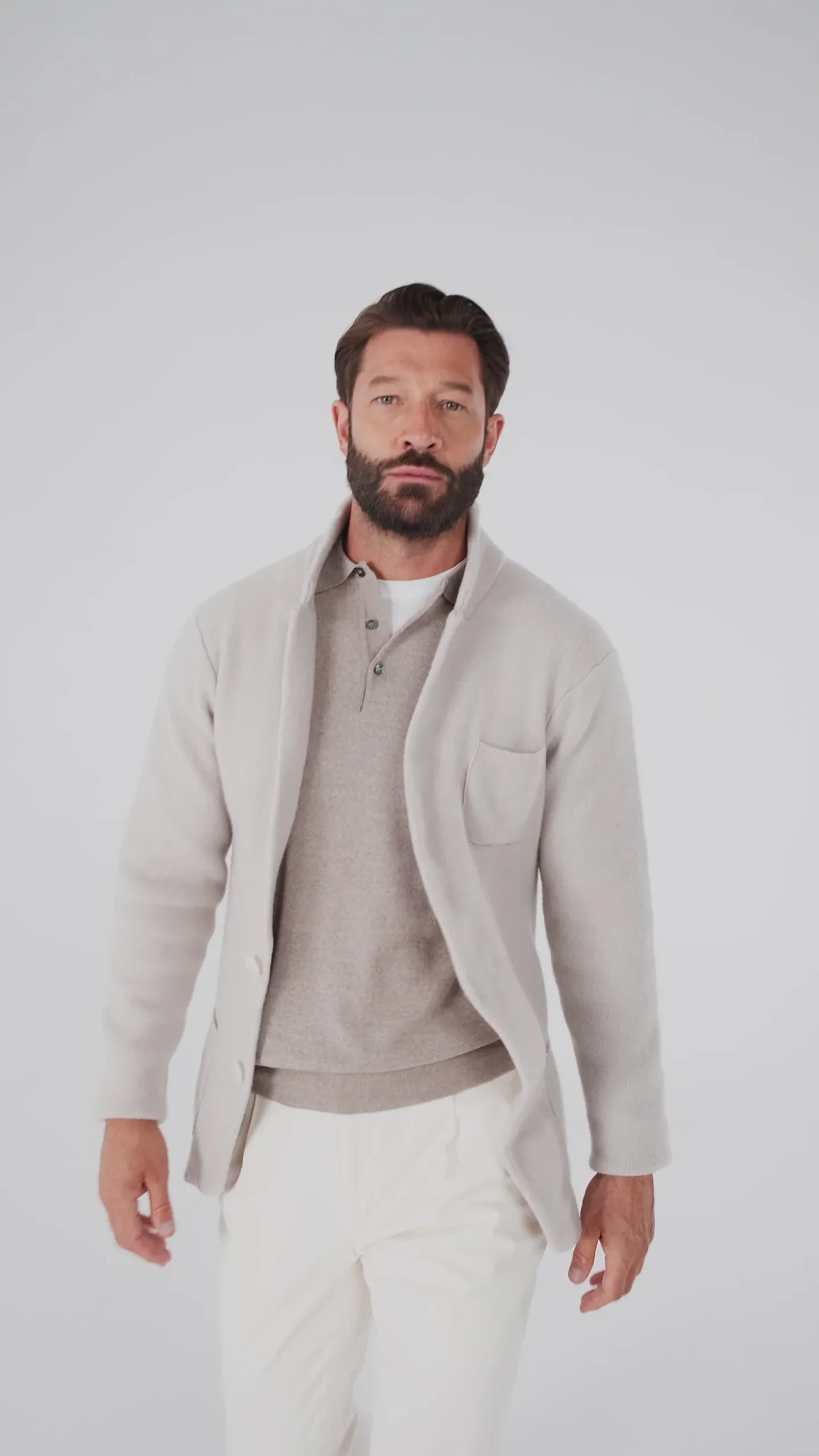 Veste en maille Stone – laine et cachemire – Made in Italy