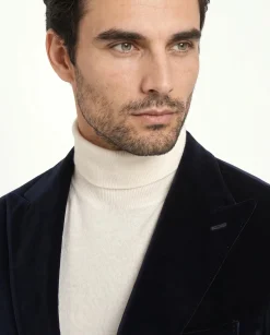 Veste en velours bleu marine - Made in Italy