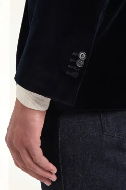 Veste en velours bleu marine - Made in Italy