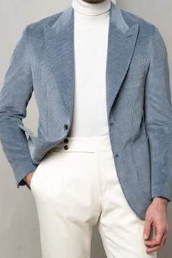 Veste en velours côtelé bleu clair « Soragna Capsule Collection » - Made in Italy