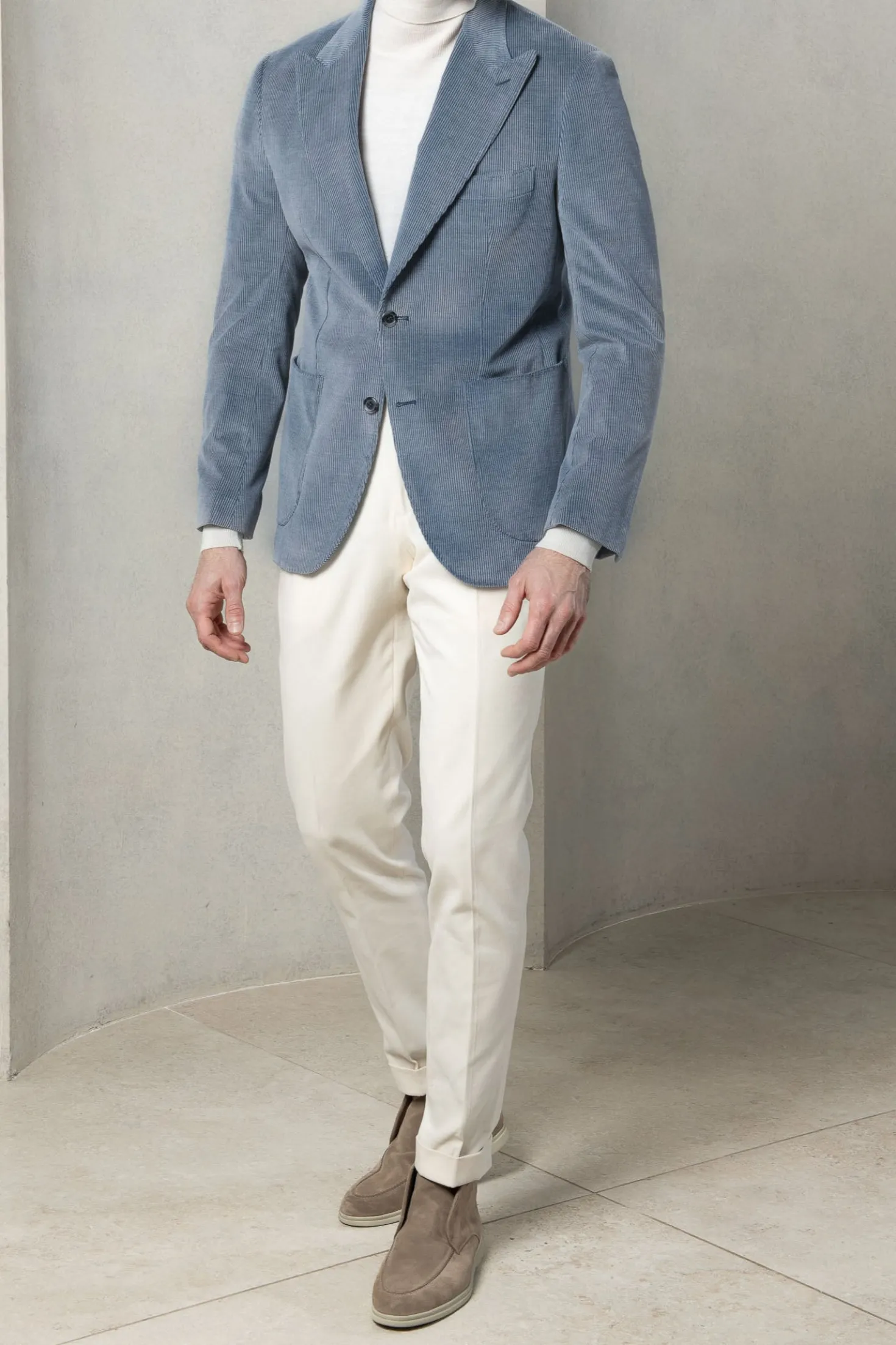Veste en velours côtelé bleu clair « Soragna Capsule Collection » - Made in Italy