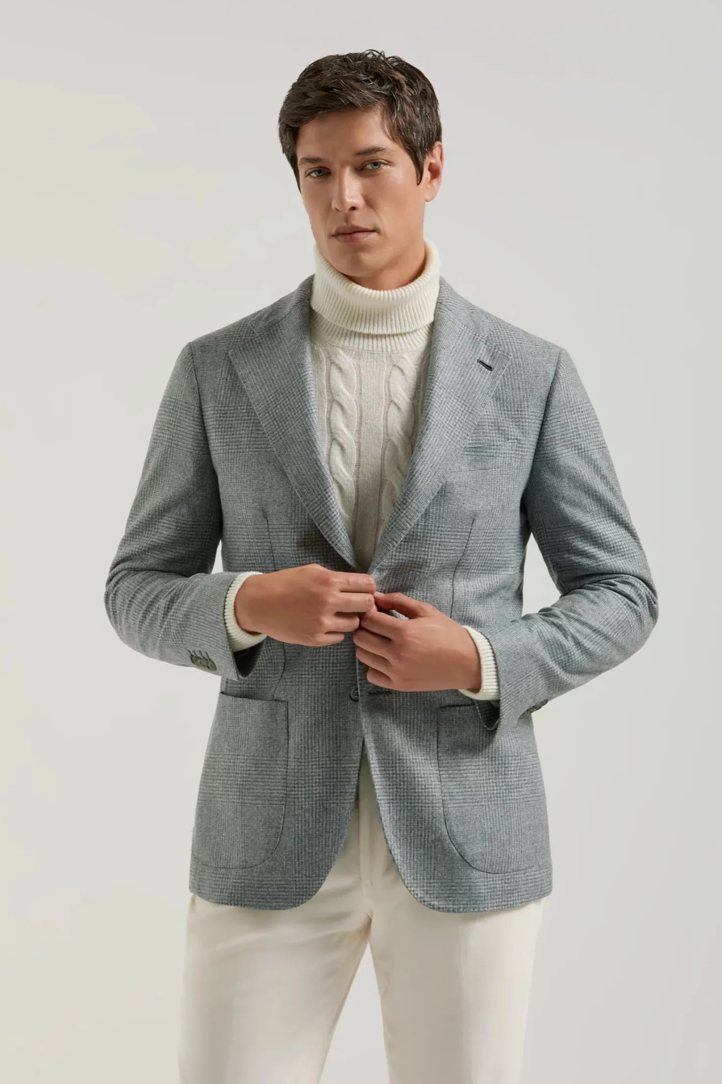 Veste Gris clair Prince de Galles - Made in Italy