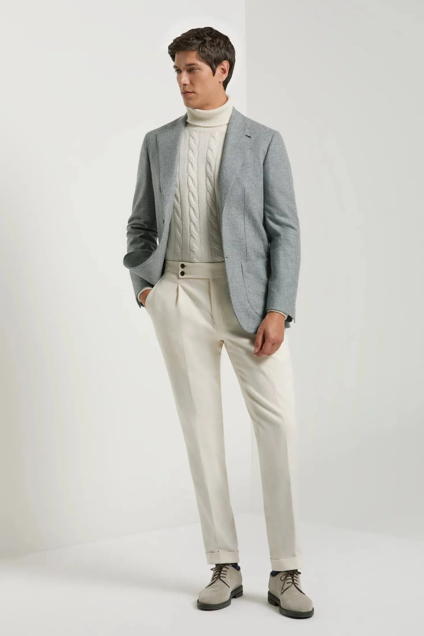 Veste Gris clair Prince de Galles - Made in Italy