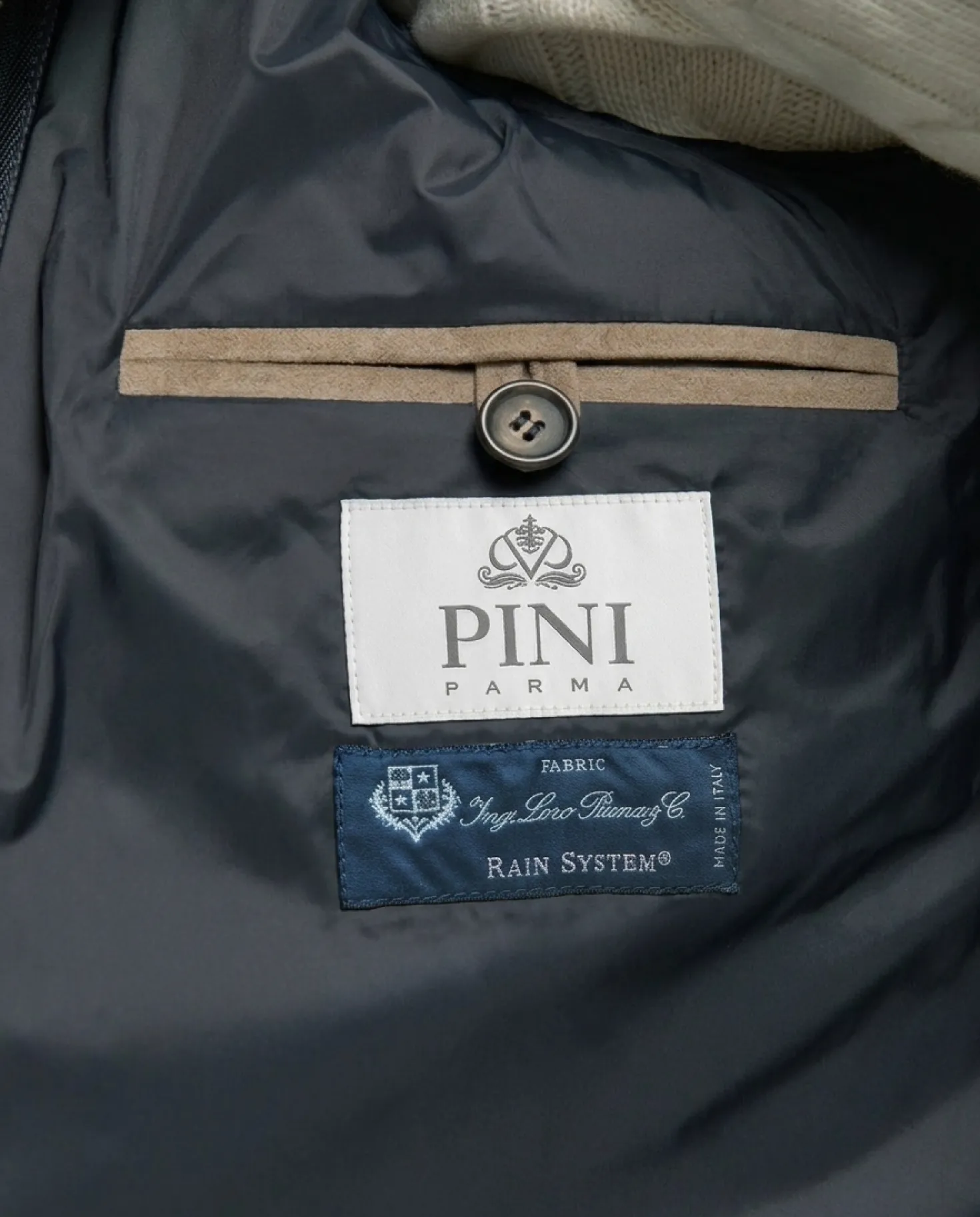 Veste matelassée en laine et cachemire bleue - Made in Italy