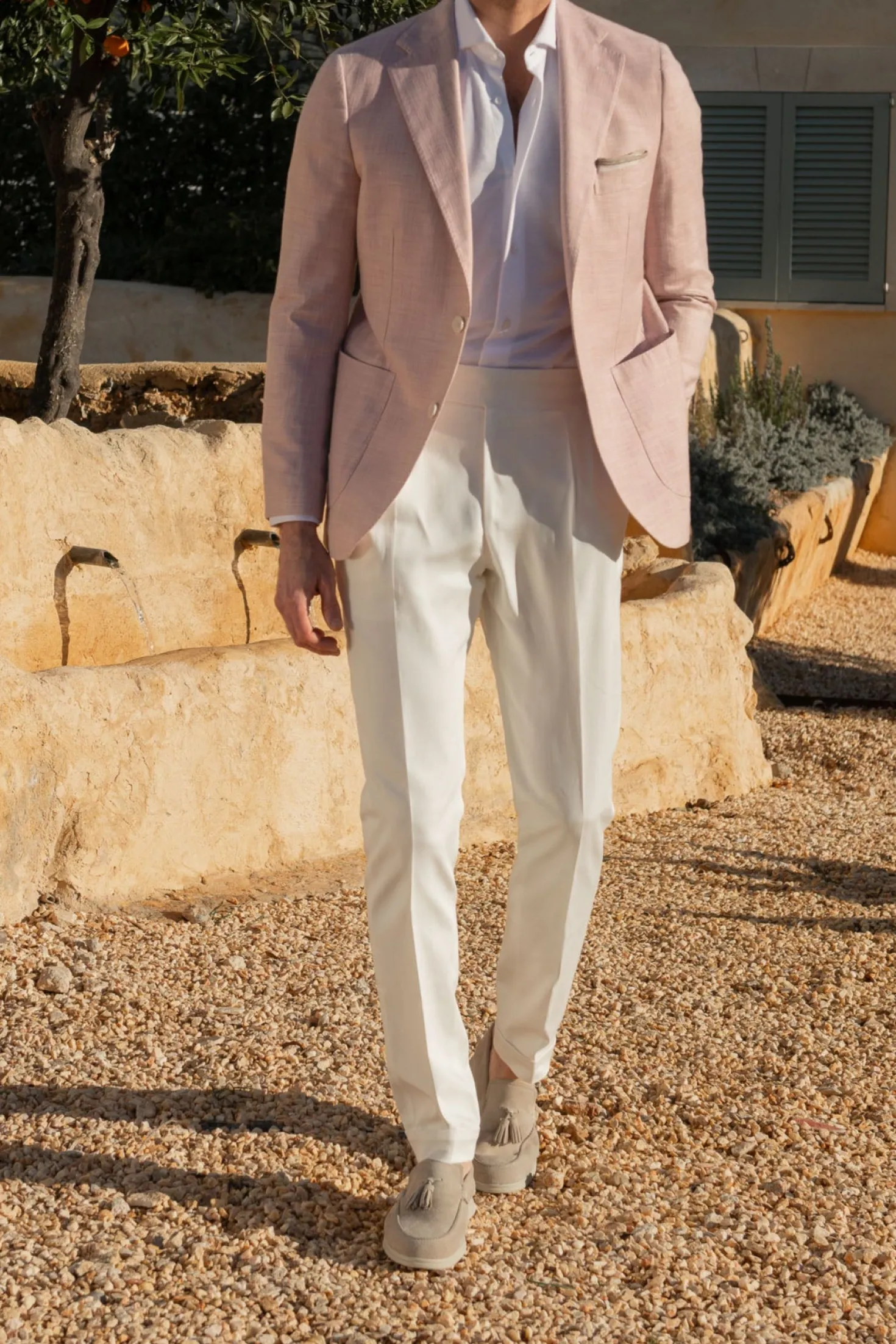 Veste rose en coton et soie - Made in Italy