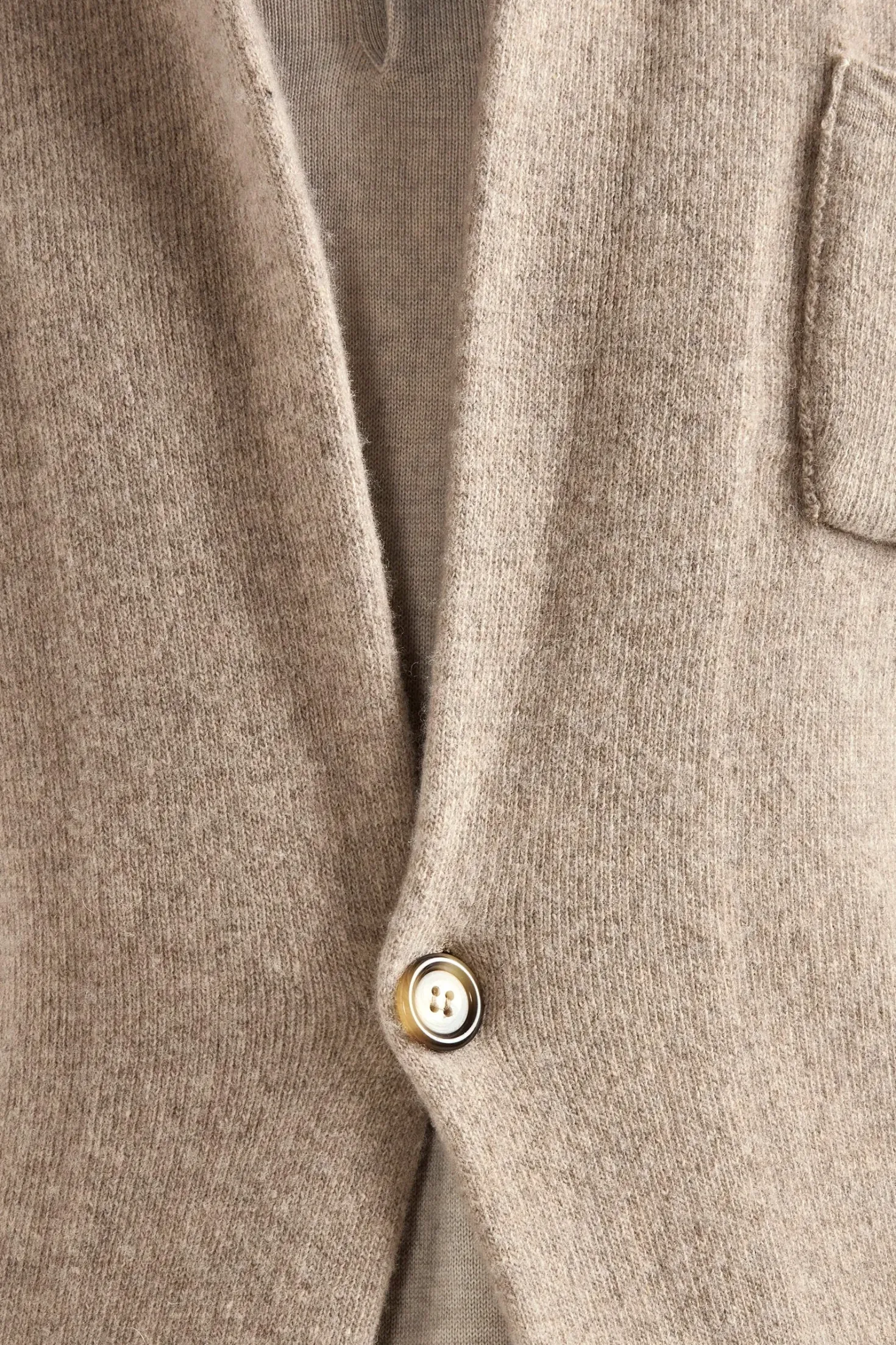 Veste tricotée taupe - laine et cachemire - Made in Italy