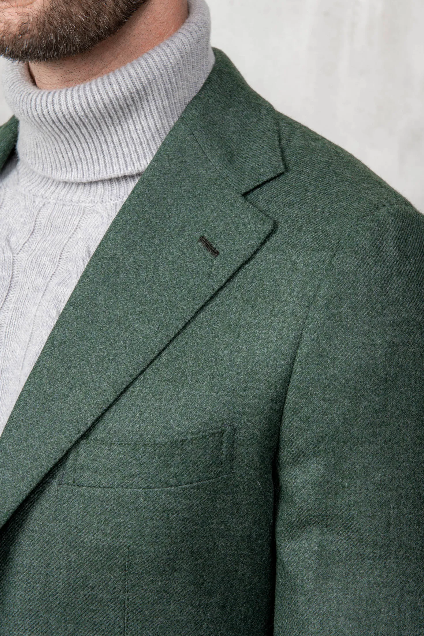 Veste verte en laine et cachemire - Made in Italy